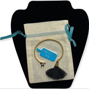 Shiraleah Anthropologie Black Sants Tassel Bracelet